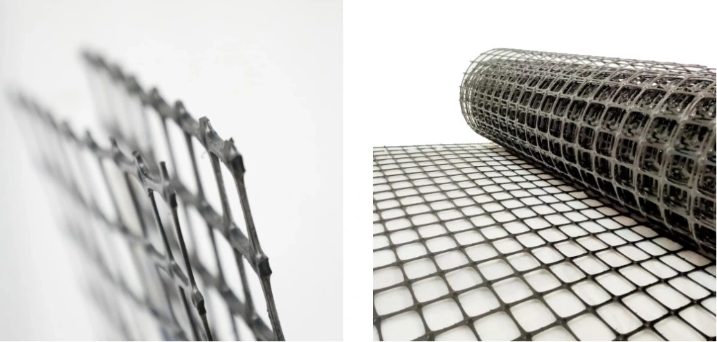 Độ bền kéo 25kn Geogrid nhựa hai trục cho xây dựng đường bộ 0