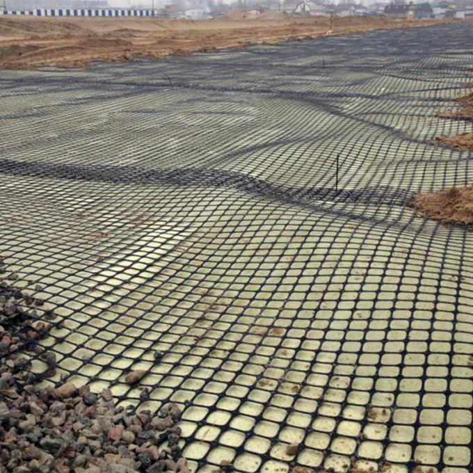 40kn Grid Mesh Bi-axial PP Plastic Geogrid Để củng cố đường 4