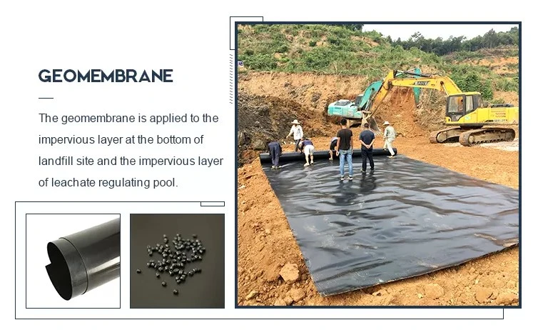Đen cao mật độ polyethylene Liner Geomembrane 4