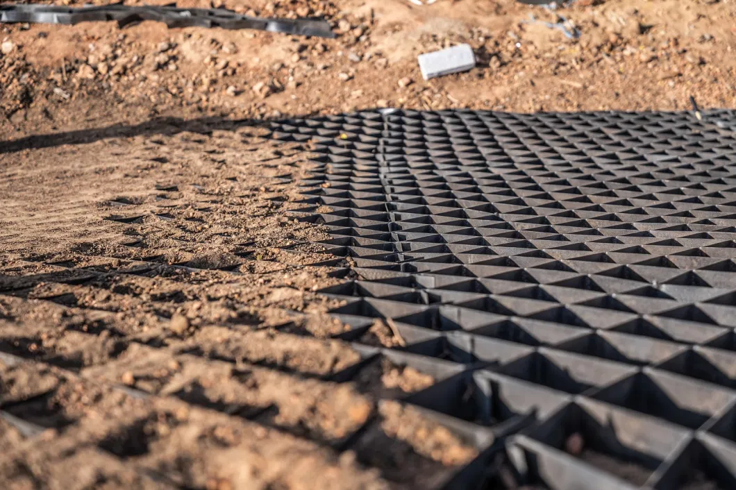 Hệ thống vật liệu lưới sỏi HDPE Đường lái xe Geocell kết cấu Để tăng cường đường 9