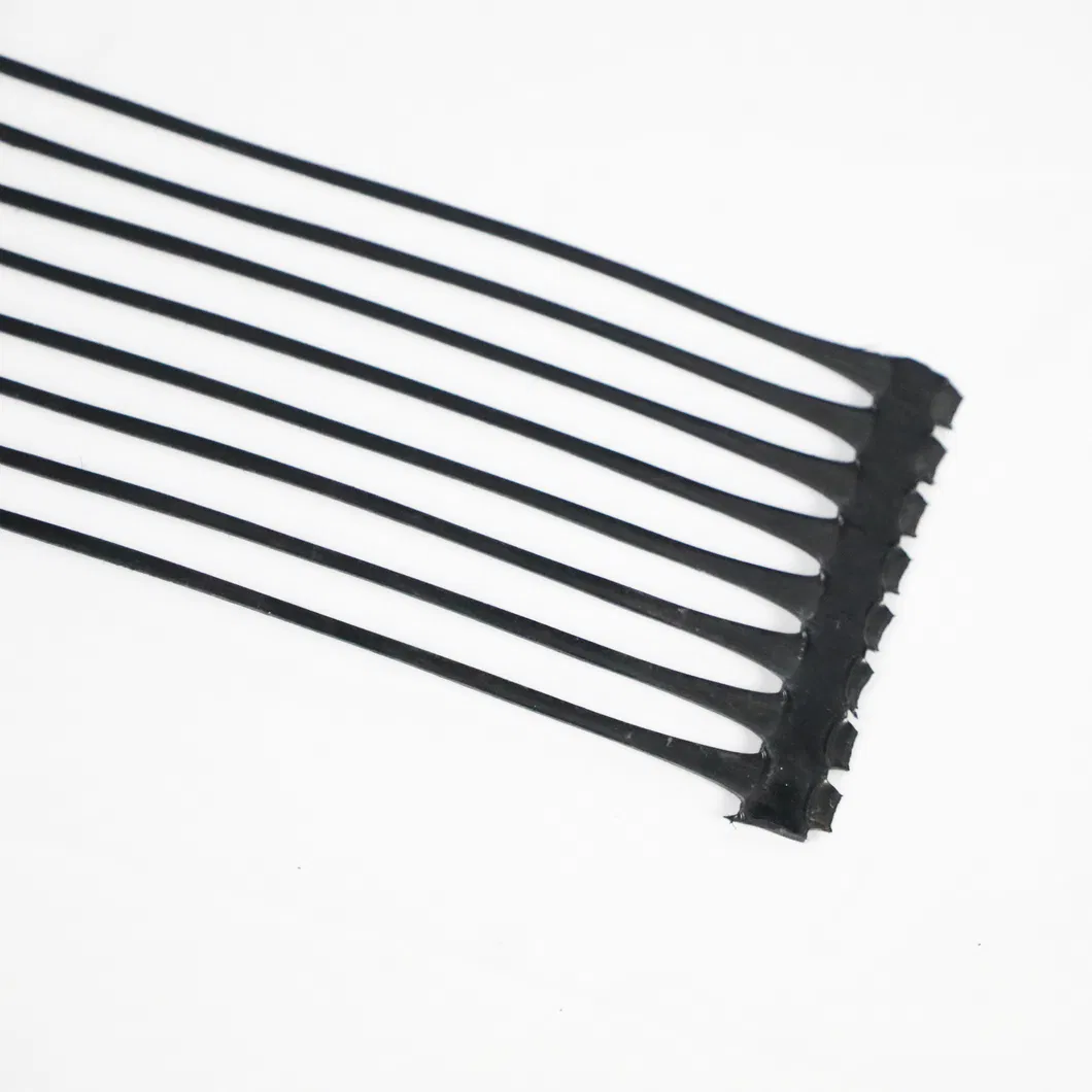 PP nhựa PE một chiều Polyester Geogrid Gravel Grid Stabilizer đất để củng cố đất 6