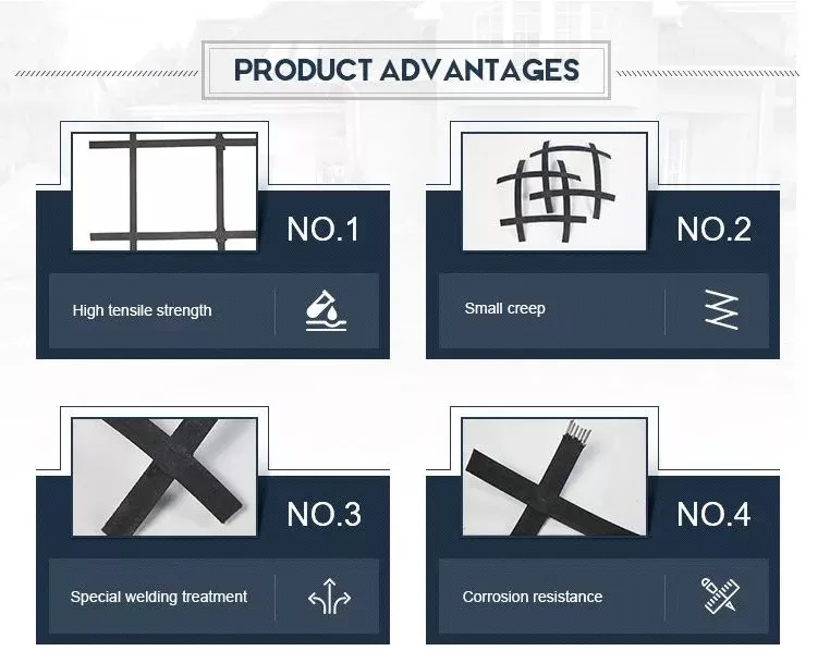 Sức mạnh căng cao hàn biaxial thép nhựa kết hợp đất làm việc Geogrid cho ổn định đất, tính năng chống xói mòn 2