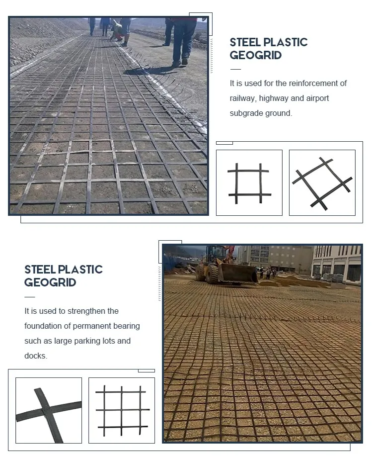 Sức mạnh căng cao hàn biaxial thép nhựa kết hợp đất làm việc Geogrid cho ổn định đất, tính năng chống xói mòn 3