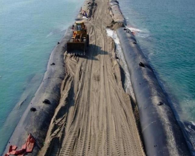 Túi khử nước vải địa kỹ thuật nạo vét Túi lọc trầm tích