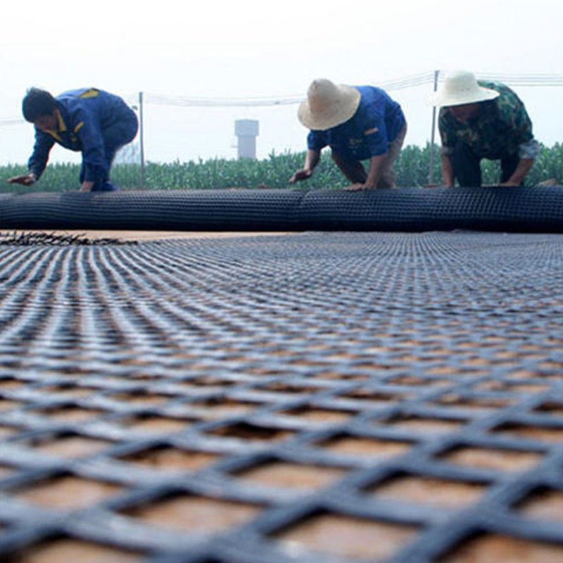 80kn thép nhựa Geogrid với axit và kháng kiềm cho bảo vệ dốc Subgrade