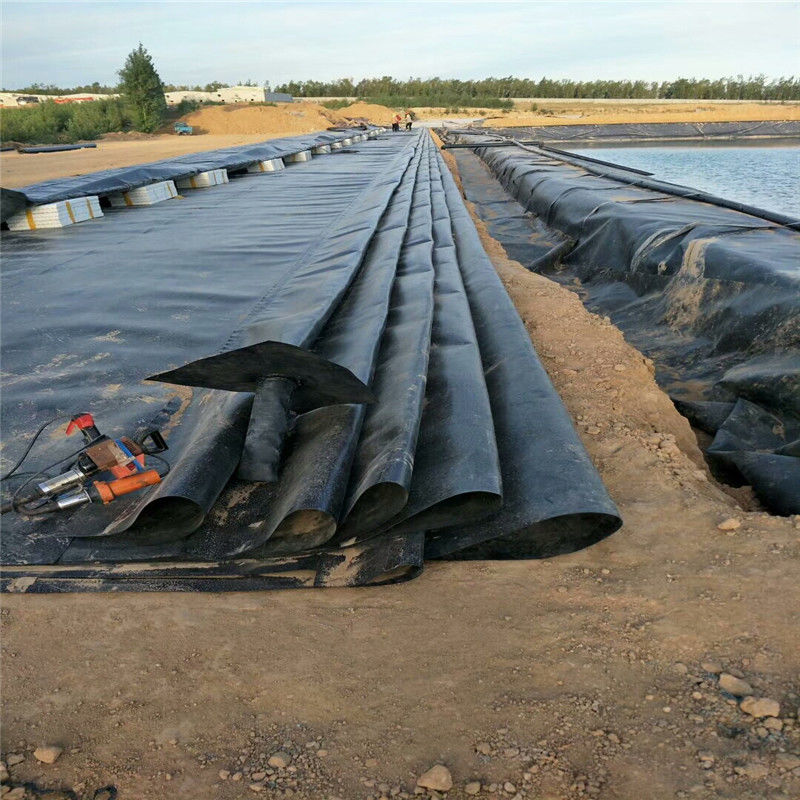 0.3mm/0.5mm/0.75mm/1mm/1.5mm/2mm Black Membrane Plastic Sheet HDPE LDPE LLDPE Virgin Geomembrane Liner cho cá tôm F