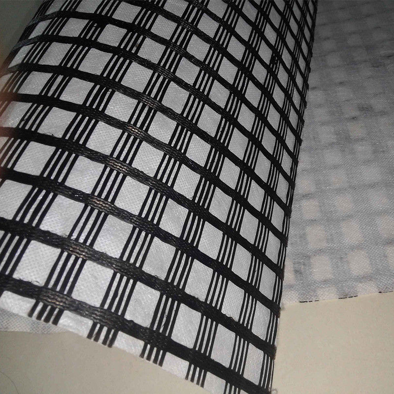 Đường kết hợp Bi-axial Fiberglass Geogrid với Geotextile không dệt để củng cố đất / vật liệu xây dựng đường