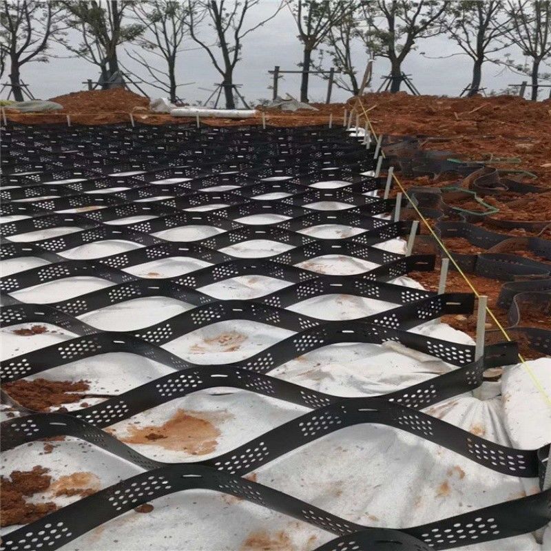 Đá đen ổn định lưới đất HDPE Geocell nhà máy Đá ổn định cho đường lái xe tường chống
