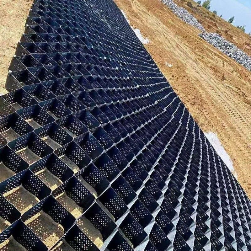 Đá đen ổn định lưới đất HDPE Geocell nhà máy Đá ổn định cho đường lái xe tường chống