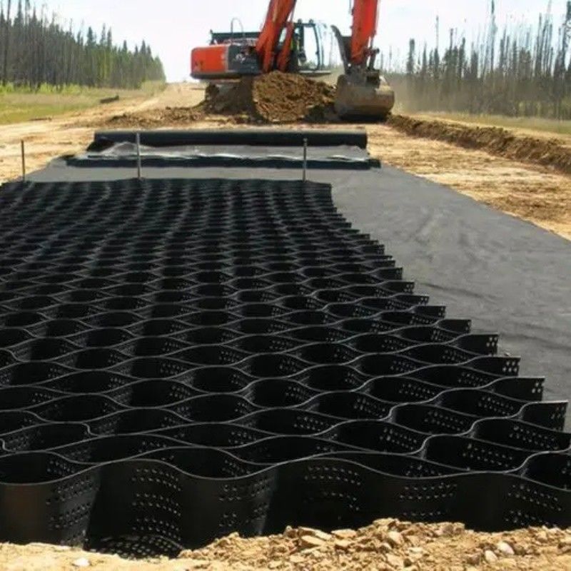 Đá đen ổn định lưới đất HDPE Geocell nhà máy Đá ổn định cho đường lái xe tường chống