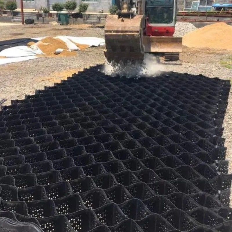 High Honeycomb Black HDPE Geocell Reinforcement Driveway For Road Gravel Stabilizer Grid Supporting Wall Embankment (Đường cắm đất)