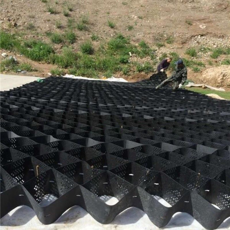 High Honeycomb Black HDPE Geocell Reinforcement Driveway For Road Gravel Stabilizer Grid Supporting Wall Embankment (Đường cắm đất)