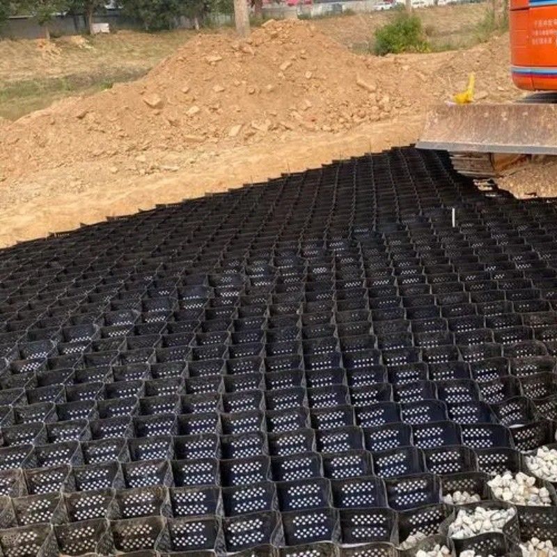 High Honeycomb Black HDPE Geocell Reinforcement Driveway For Road Gravel Stabilizer Grid Supporting Wall Embankment (Đường cắm đất)