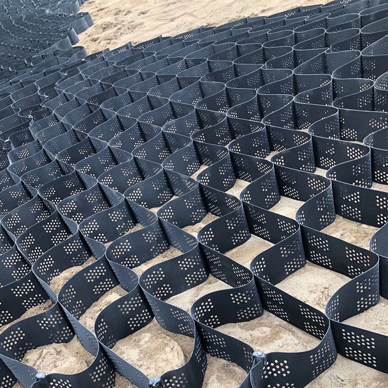 Hệ thống giam giữ tế bào cao kết cấu Honeycomb HDPE Geocell cho đường nền tảng Bảo vệ sườn bãi đậu xe Đường lái xe Bức tường giữ