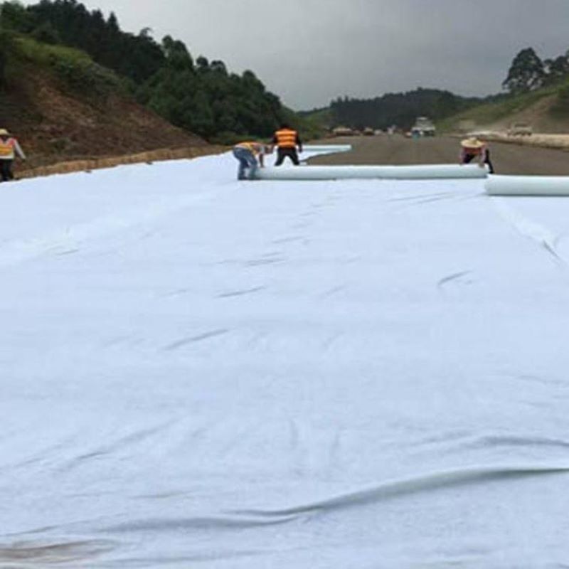 Màu trắng đen không dệt kim đâm Geotextile PET PP cho đường bộ đường cao tốc đường sắt