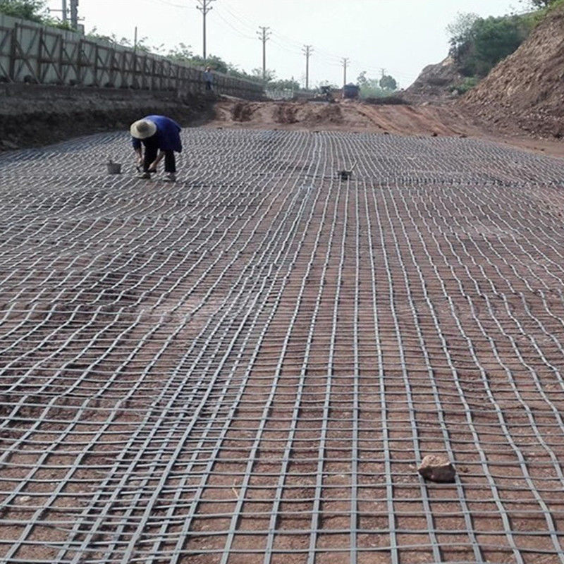 Sức mạnh căng cao hàn biaxial thép nhựa kết hợp đất làm việc Geogrid cho ổn định đất, tính năng chống xói mòn