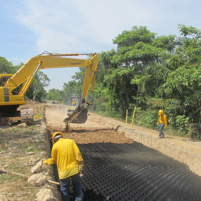 Lưới địa kỹ thuật HDPE, lưới địa kỹ thuật HDPE màu đen để gia cố nền đất yếu, lưới địa kỹ thuật ổn định sỏi giá rẻ trong xây dựng đường