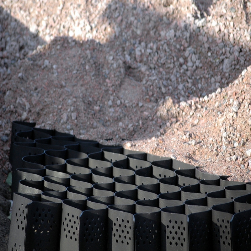 Được kết cấu với lỗ HDPE Geocell Hệ thống giam giữ tế bào cao Honeycomb HDPE Geocell cho đường nền tảng Bảo vệ sườn bãi đậu xe Đường cống